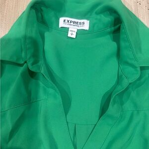 Express Vibrant Green Collared Shirt